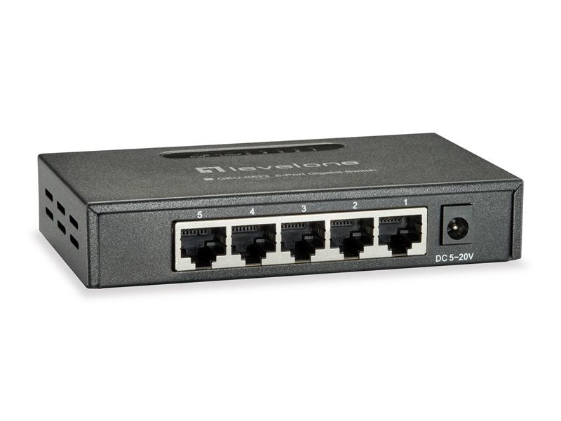 LevelOne GEU-0523 netwerk-switch Unmanaged Gigabit Ethernet (10/100/1000) Zwart