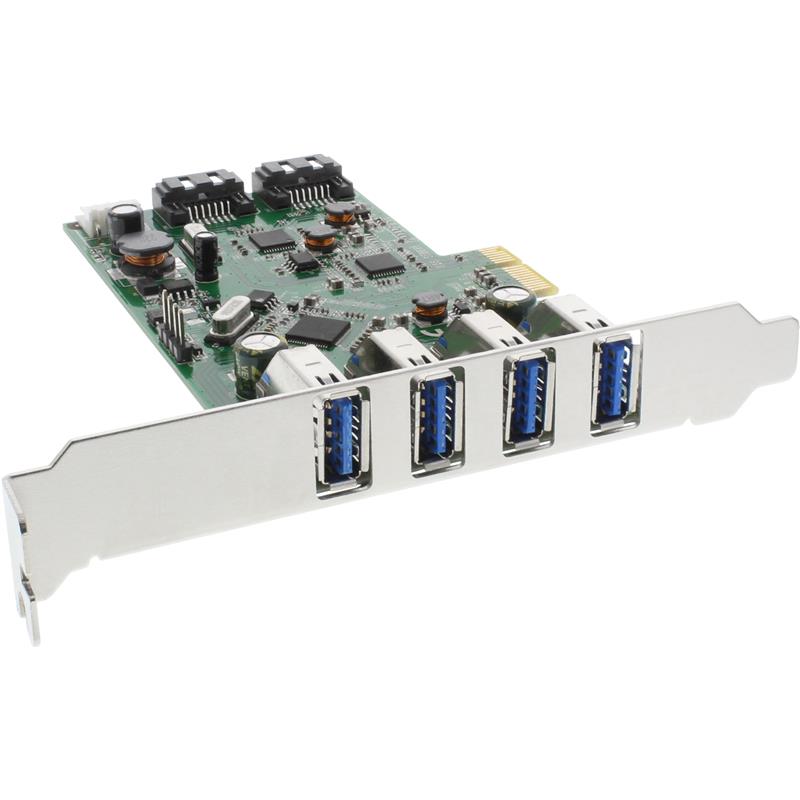 InLine USB 3 0 SATA Host Controller PCIe 4x USB 3 0 2x SATA 6Gb s