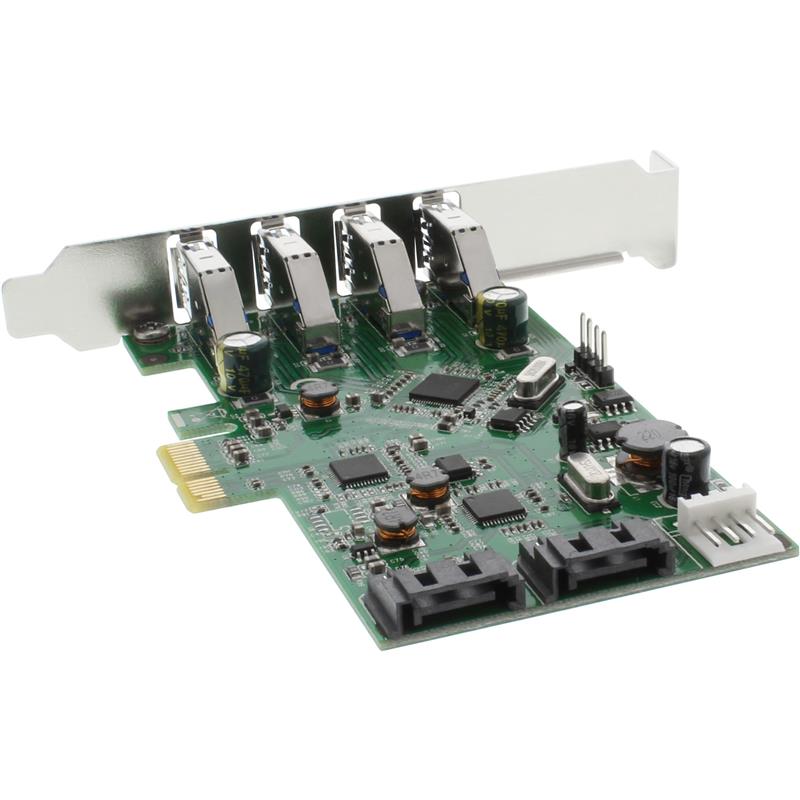 InLine USB 3 0 SATA Host Controller PCIe 4x USB 3 0 2x SATA 6Gb s