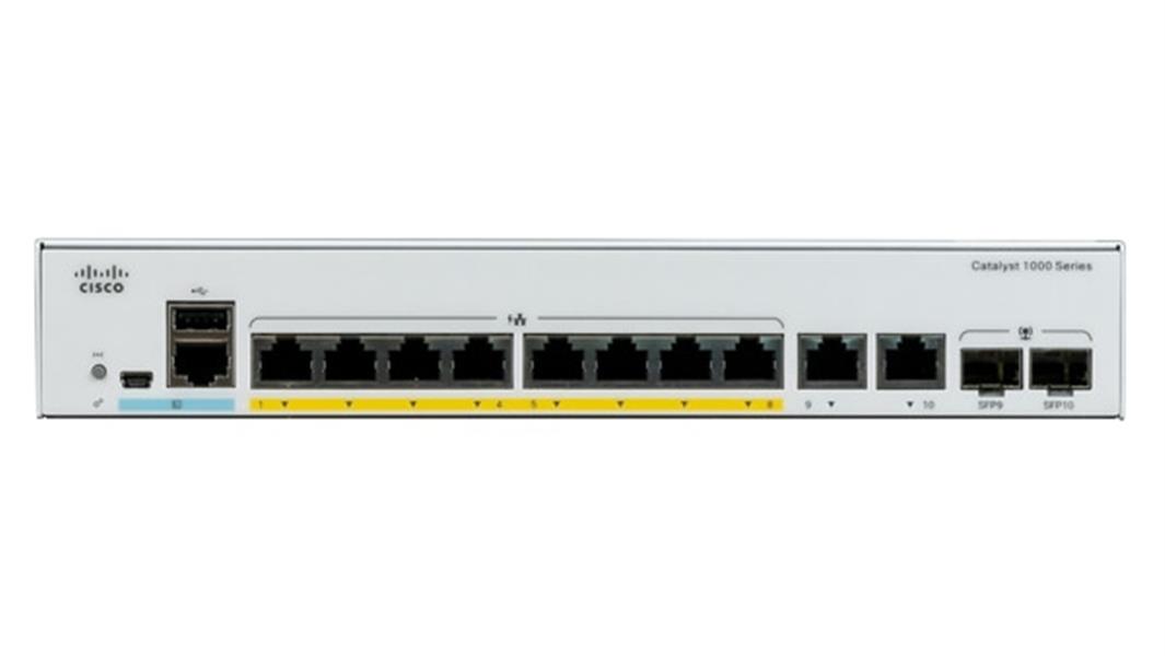 Cisco Catalyst C1000-8FP-2G-L netwerk-switch Managed L2 Gigabit Ethernet (10/100/1000) Power over Ethernet (PoE) Grijs