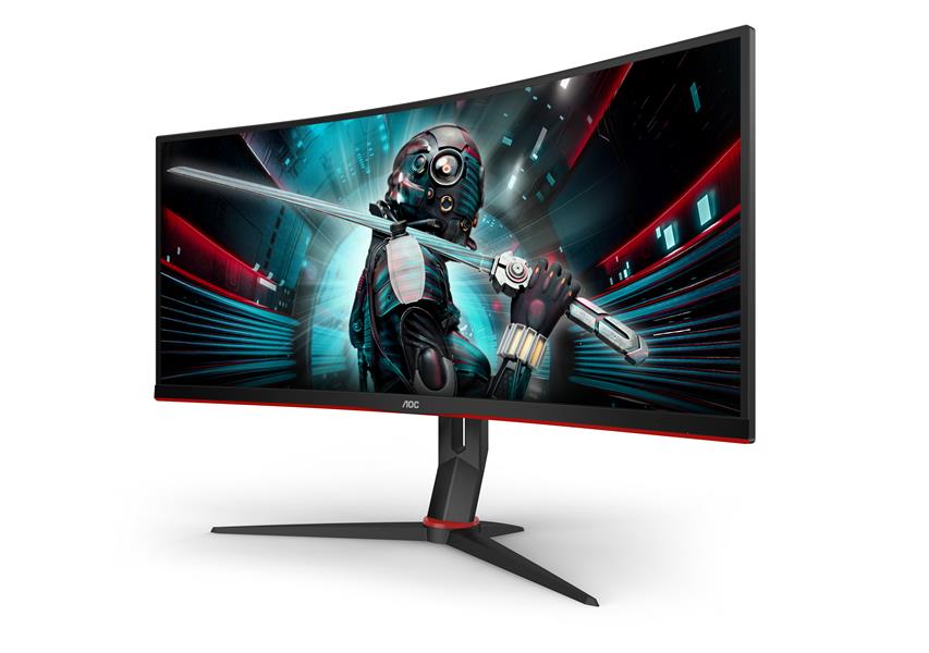 AOC Gaming CU34G2/BK LED display 86,4 cm (34"") 3440 x 1440 Pixels WQHD Zwart, Rood