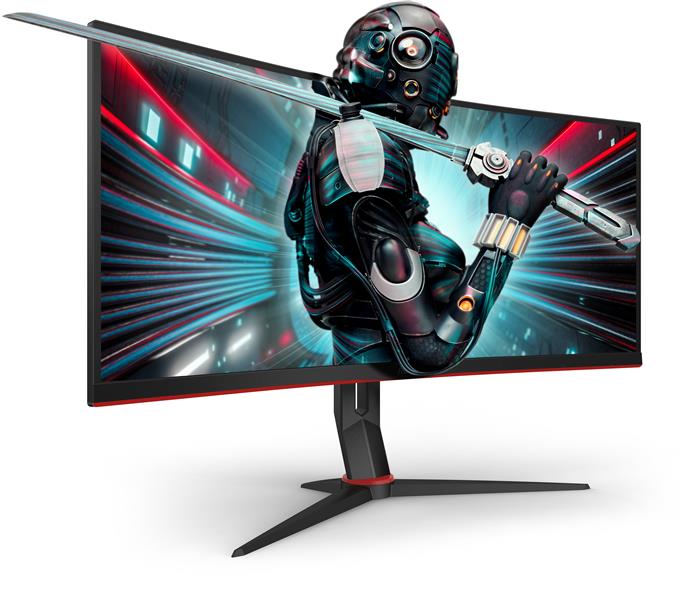 AOC Gaming CU34G2/BK LED display 86,4 cm (34"") 3440 x 1440 Pixels WQHD Zwart, Rood