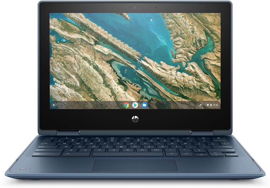 HP Chromebook x360 11 G3 EE Blauw 29,5 cm (11.6"") 1366 x 768 Pixels Touchscreen Intel® Celeron® N 8 GB LPDDR4-SDRAM 64 GB eMMC Wi-Fi 5 (802.11ac) Chr