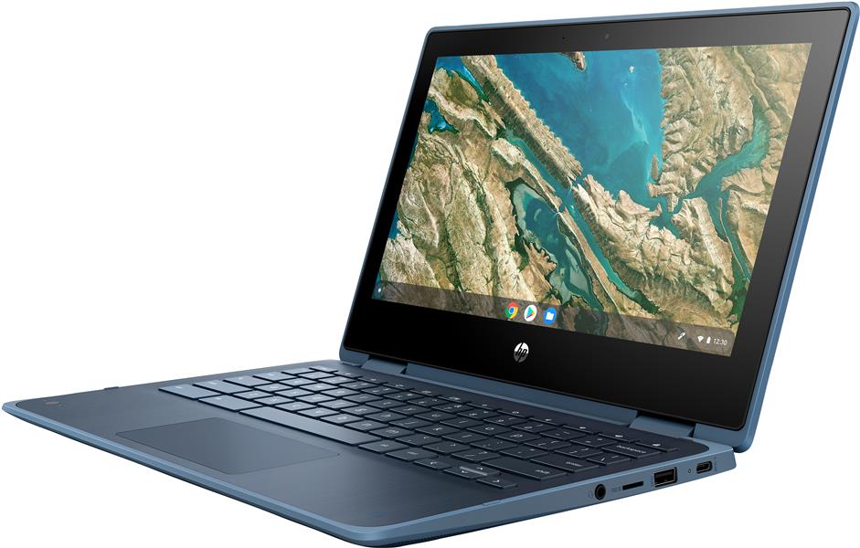 HP Chromebook x360 11 G3 EE Blauw 29,5 cm (11.6"") 1366 x 768 Pixels Touchscreen Intel® Celeron® N 8 GB LPDDR4-SDRAM 64 GB eMMC Wi-Fi 5 (802.11ac) Chr