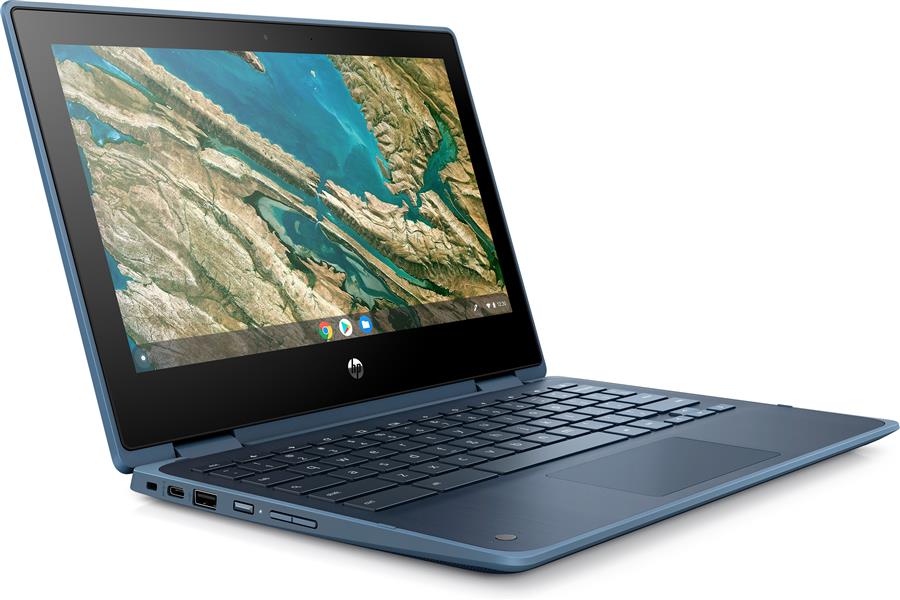 HP Chromebook x360 11 G3 EE Blauw 29,5 cm (11.6"") 1366 x 768 Pixels Touchscreen Intel® Celeron® N 8 GB LPDDR4-SDRAM 64 GB eMMC Wi-Fi 5 (802.11ac) Chr