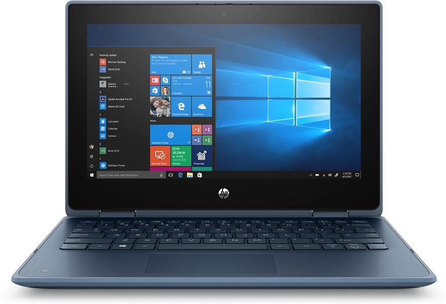 HP ProBook x360 11 G5 EE Hybride (2-in-1) Blauw 29,5 cm (11.6"") 1366 x 768 Pixels Touchscreen Intel® Celeron® N 4 GB DDR4-SDRAM 128 GB SSD Wi-Fi 5 (8