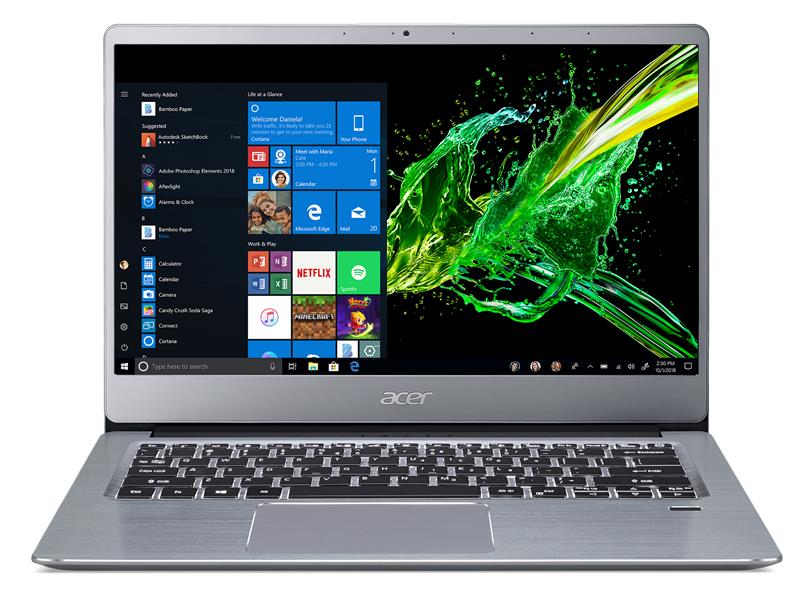 Acer Swift 3 SF314-58-32E9 Laptop 35,6 cm (14"") Full HD Intel® Core™ i3 i3-10110U 4 GB DDR4-SDRAM 256 GB SSD Wi-Fi 6 (802.11ax) Windows 10 Home Zilve