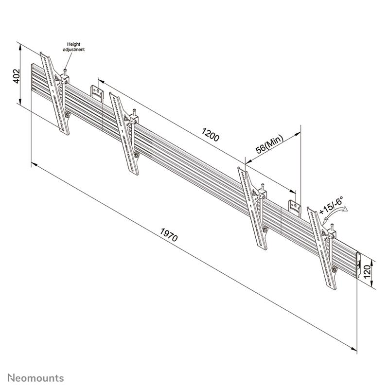 Neomounts menuboard wandsteun