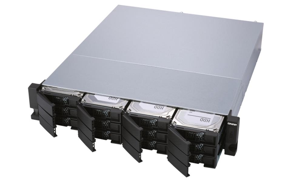 QNAP TL-R1200S-RP behuizing voor opslagstations HDD-/SSD-behuizing Zwart, Grijs 2.5/3.5""