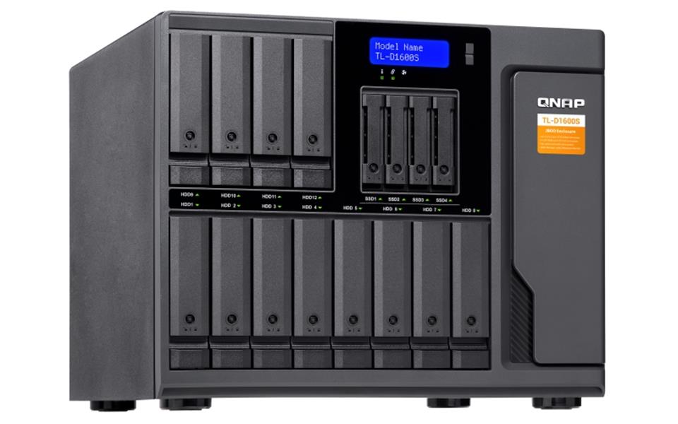 QNAP TL-D1600S behuizing voor opslagstations HDD-/SSD-behuizing Zwart, Grijs 2.5/3.5""