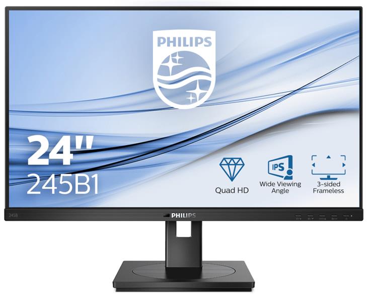 Philips B Line 245B1/00 LED display 60,5 cm (23.8"") 2560 x 1440 Pixels Quad HD Zwart