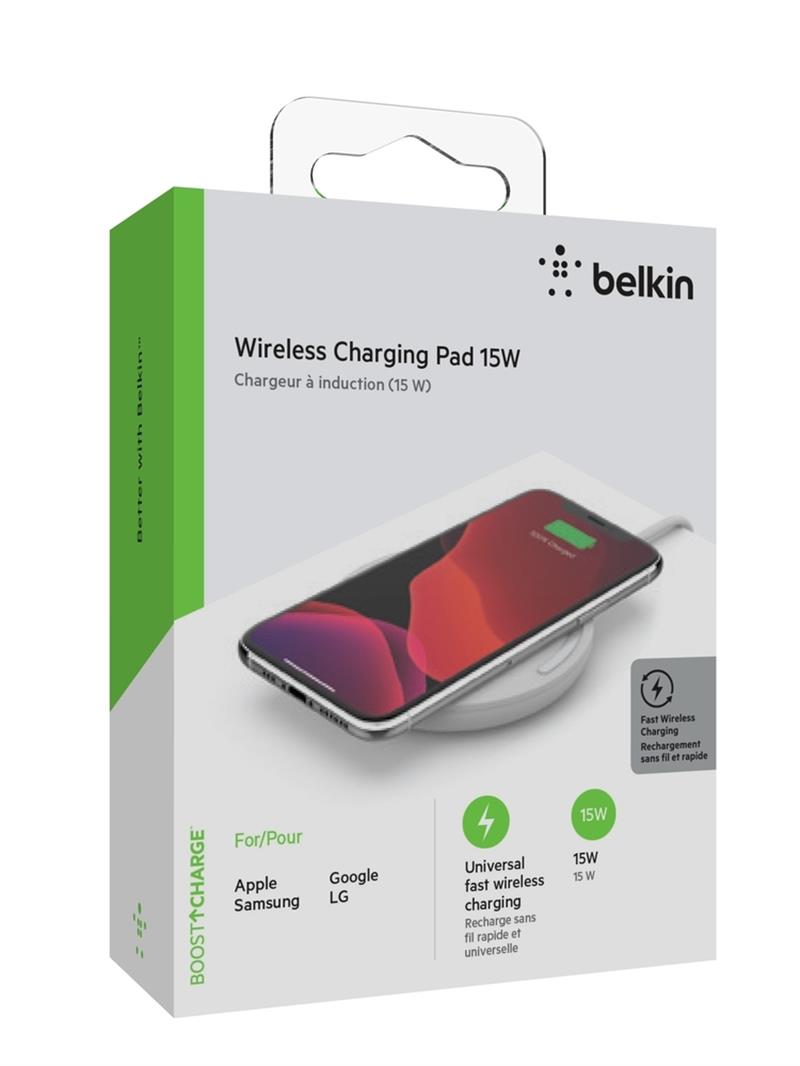 Belkin BOOST?CHARGE Qi Draadloze oplader - 15W - Wit