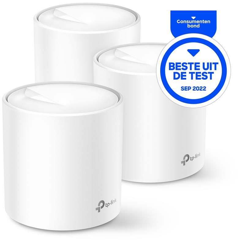TP-Link DECO X60(3-PACK) mesh-wifi-systeem Dual-band (2.4 GHz / 5 GHz) Wi-Fi 6 (802.11ax) Wit 2 Intern