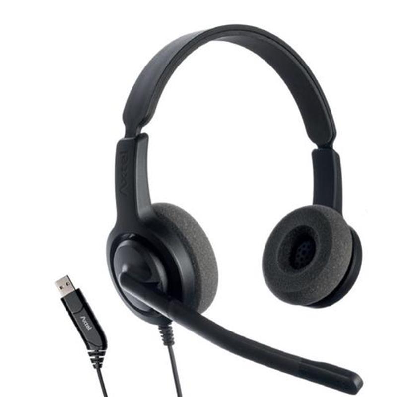 Axtel hoofdtelefoon headset Hoofdband USB Type-A Zwart