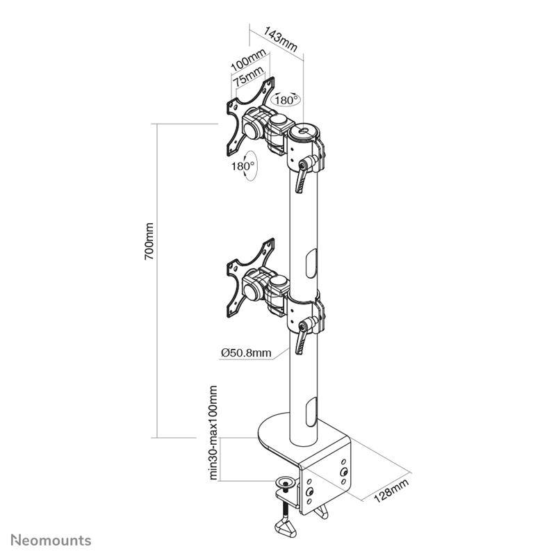 Neomounts by Newstar monitor bureausteun voor curved schermen