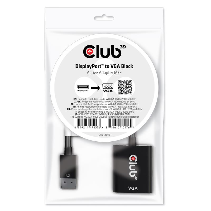 CLUB3D cac-2013 Displayport VGA Zwart