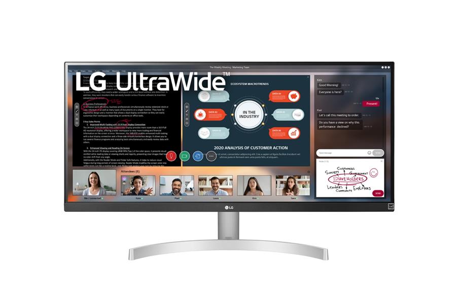 LG 29WN600-W computer monitor 73,7 cm (29"") 2560 x 1080 Pixels UltraWide Full HD LED Zilver