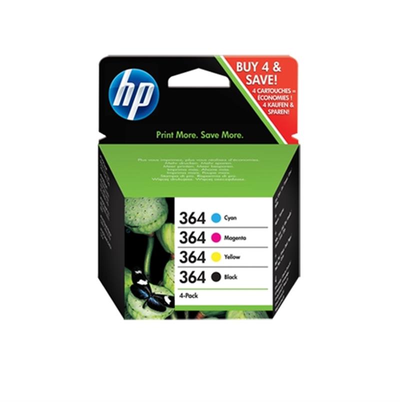 HP 364 originele zwart/cyaan/magenta/gele inktcartridges, 4-pack