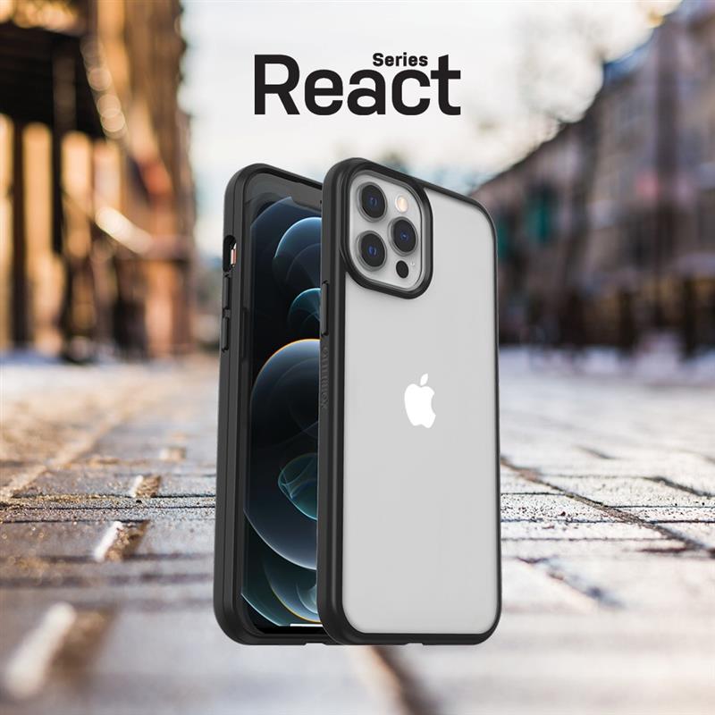 OtterBox React Series voor Apple iPhone 12 Pro Max, transparant/zwart