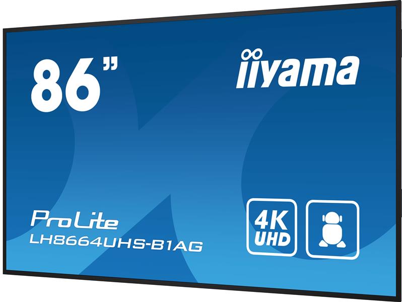 iiyama PROLITE Digitaal A-kaart 2,18 m (86"") LED Wifi 500 cd/m² 4K Ultra HD Zwart Type processor Android 11 24/7