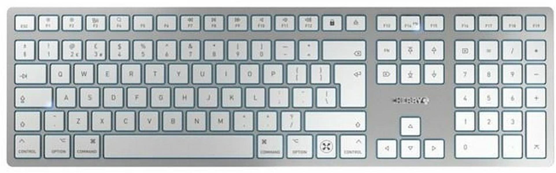 CHERRY KW 9100 SLIM FOR MAC toetsenbord USB + Bluetooth QWERTY Engels Zilver