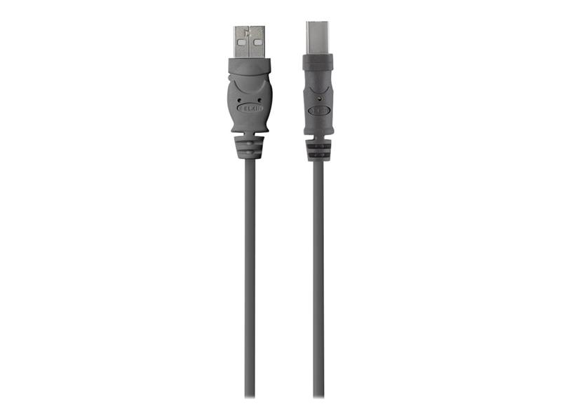 Belkin USB 2.0 A - USB 2.0 B, 4.8m USB-kabel 4,8 m USB A USB B Grijs