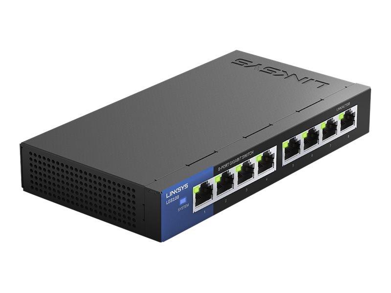 Linksys 8-poorts Gigabit - desktopswitch (LGS108)