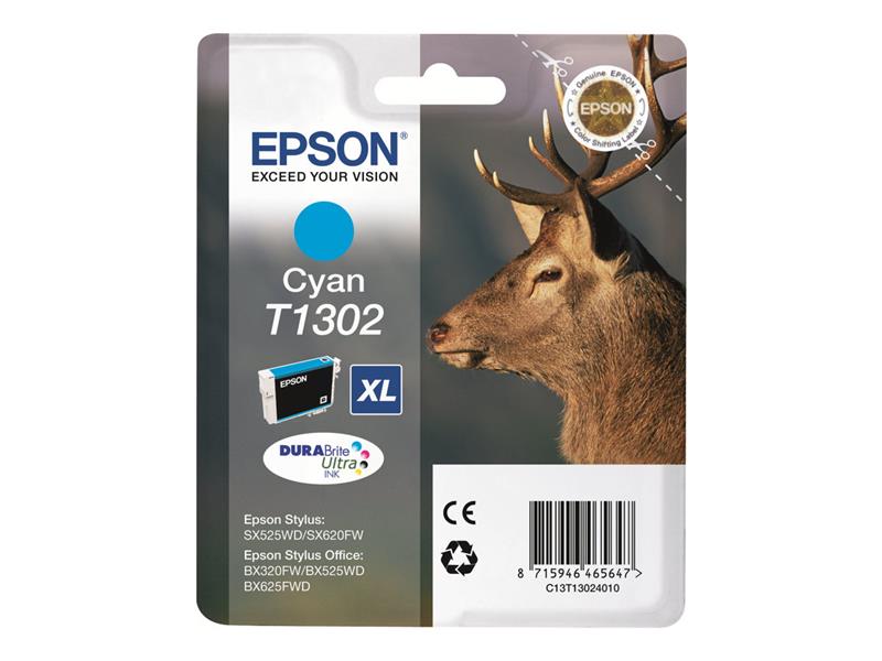 Epson Stag inktpatroon Cyan T1302 DURABrite Ultra Ink