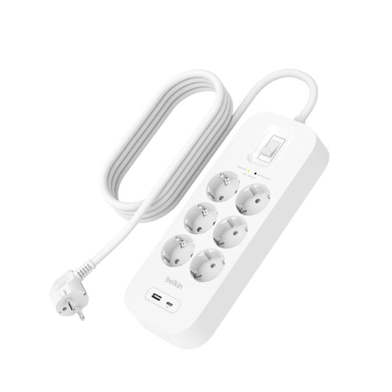 Belkin Connect Wit 6 AC-uitgang(en) 2 m