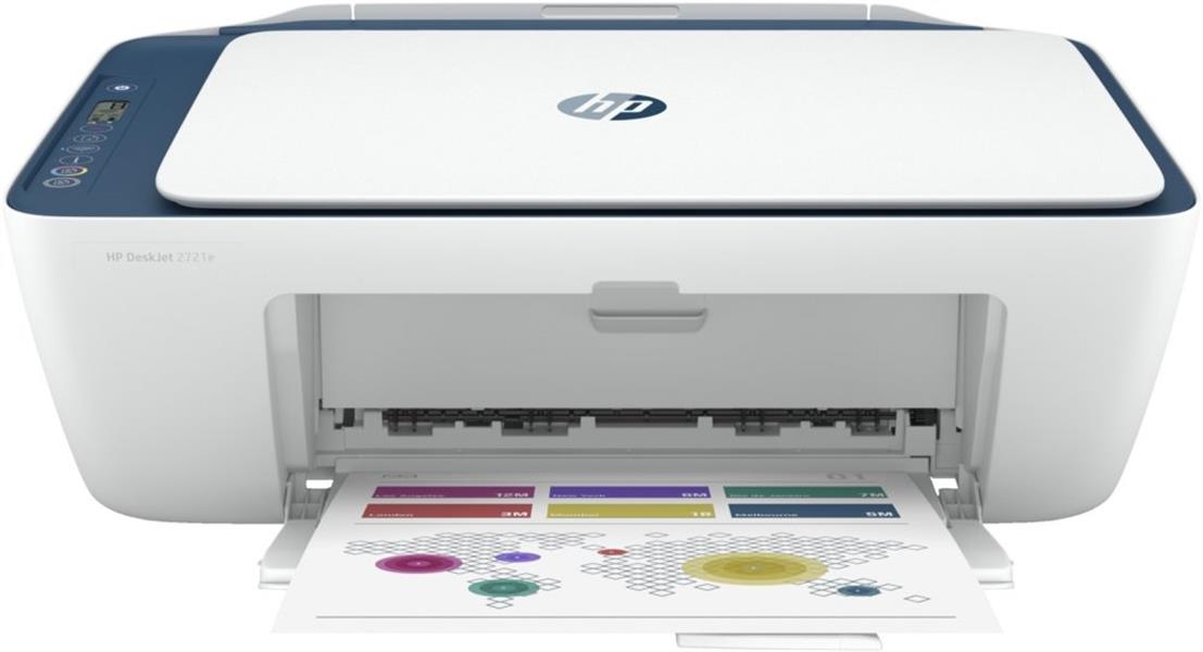 HP HP Deskjet 2721e All-in-One printer, Kleur, Printer voor Home, Printen, kopiëren, scannen, Draadloos, HP+, Geschikt voor HP Instant Ink, Printen va