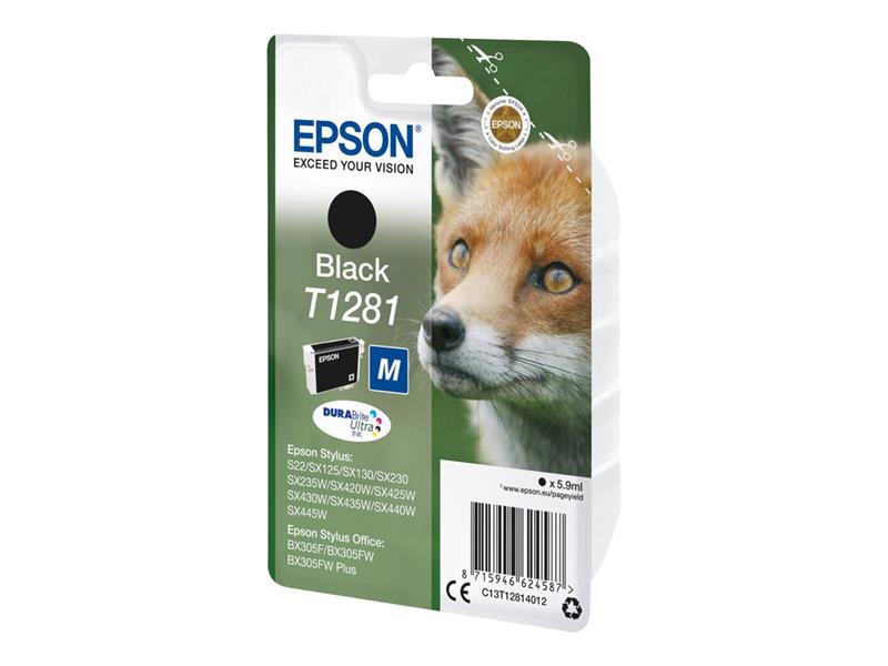 Epson Fox Singlepack Black T1281 DURABrite Ultra Ink