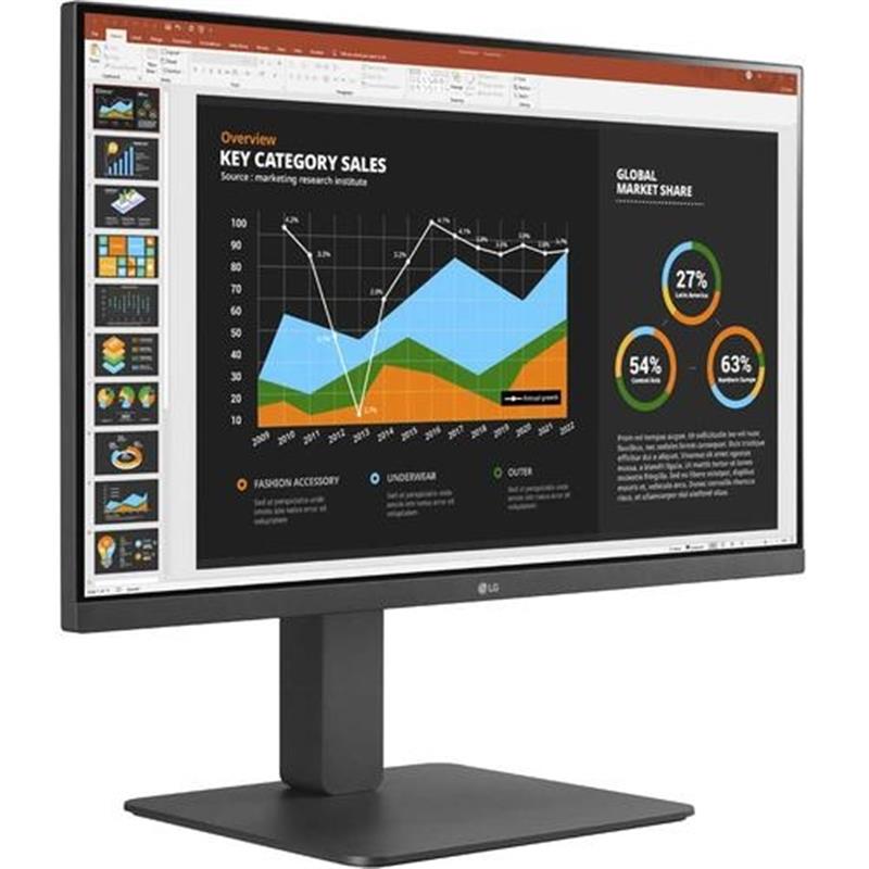 LG MONITOR 24BR650B-C.AEU 60,5 cm (23.8"") 1920 x 1080 Pixels Full HD LED Grijs