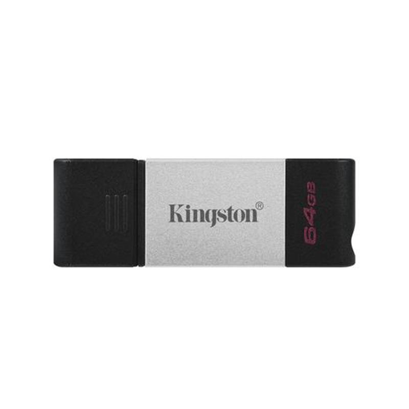 Kingston Technology DataTraveler 80 USB flash drive 64 GB USB Type-C 3.2 Gen 1 (3.1 Gen 1) Zwart, Zilver