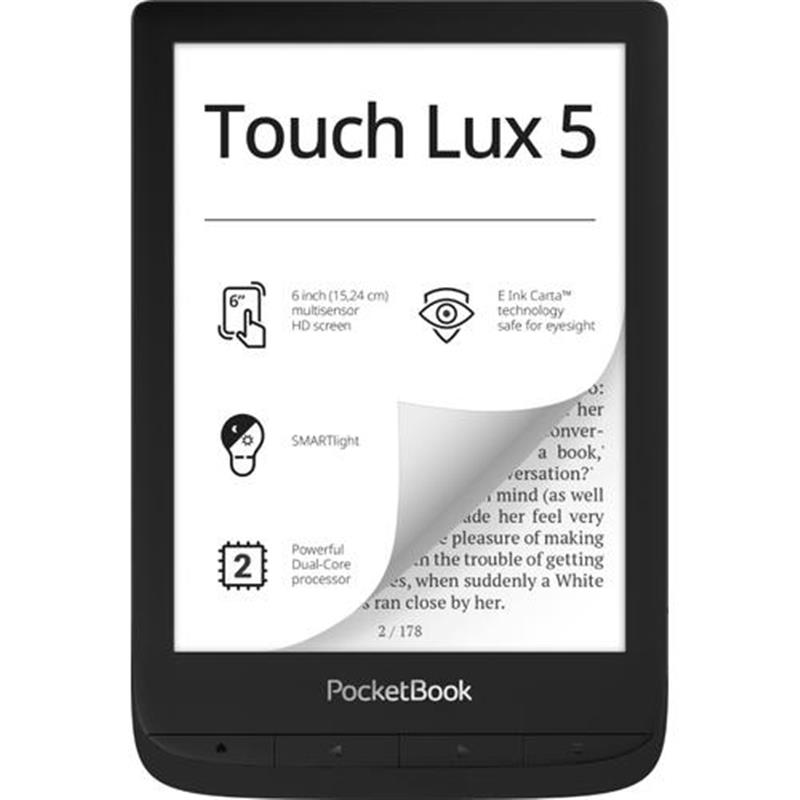 Pocketbook Touch Lux 5 e-book reader Touchscreen 8 GB Wi-Fi Zwart