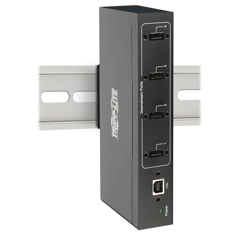 Tripp Lite U223-004-IND-1 interface hub USB 2.0 Type-B 480 Mbit/s Zwart