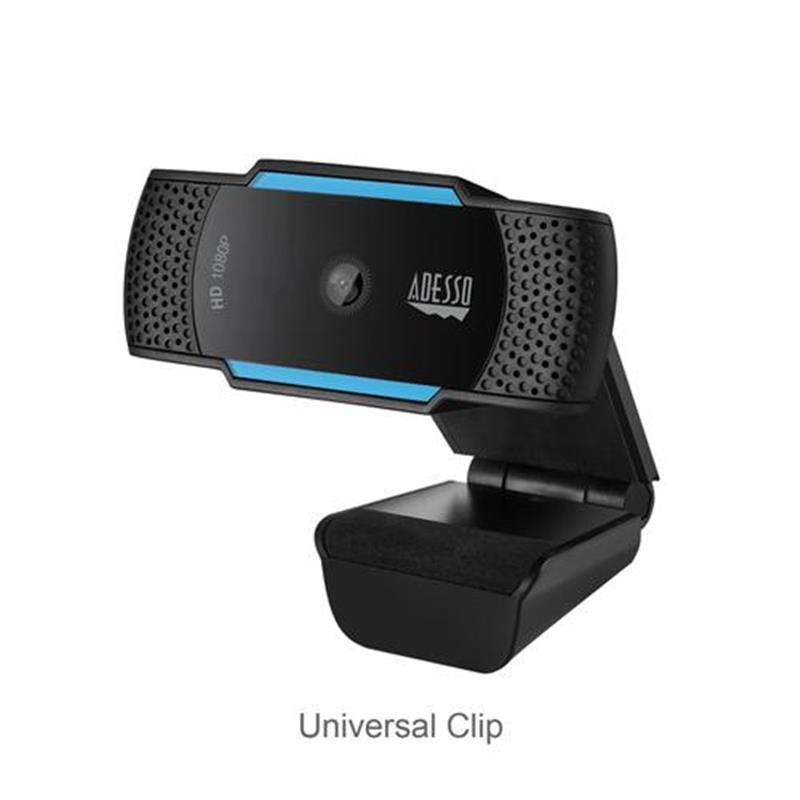 Adesso CyberTrack H5 webcam 2,1 MP 1920 x 1080 Pixels USB 2.0 Zwart, Blauw