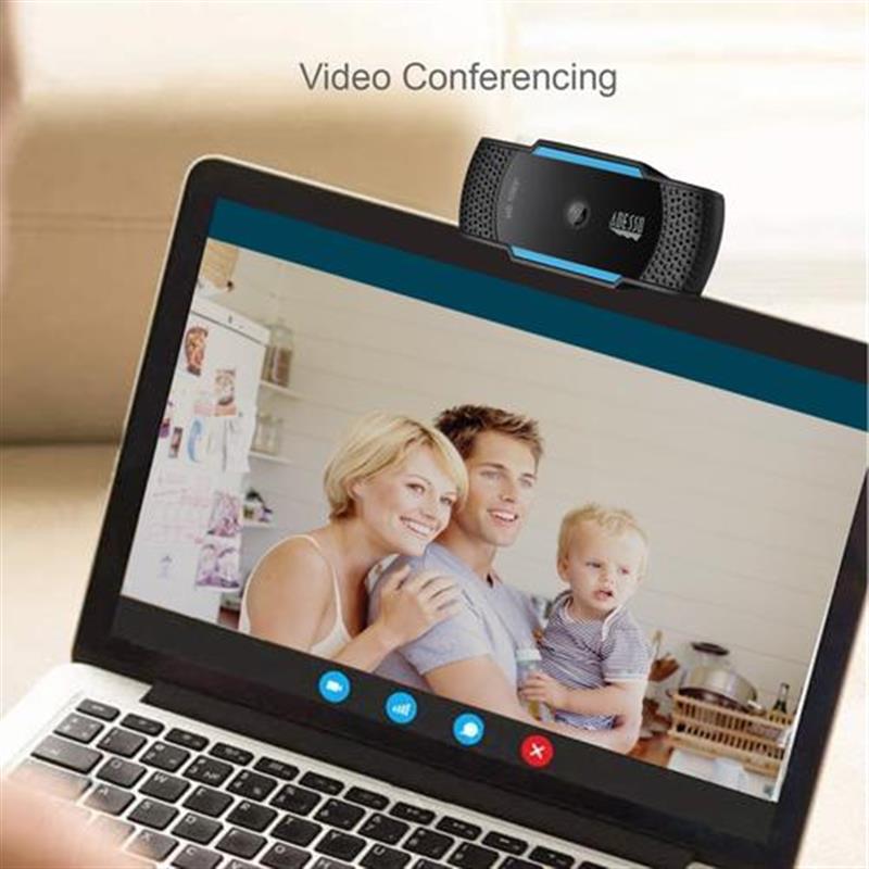 Adesso CyberTrack H5 webcam 2,1 MP 1920 x 1080 Pixels USB 2.0 Zwart, Blauw
