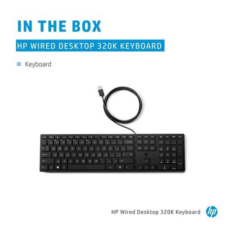 HP 320K toetsenbord USB QWERTY Engels Zwart