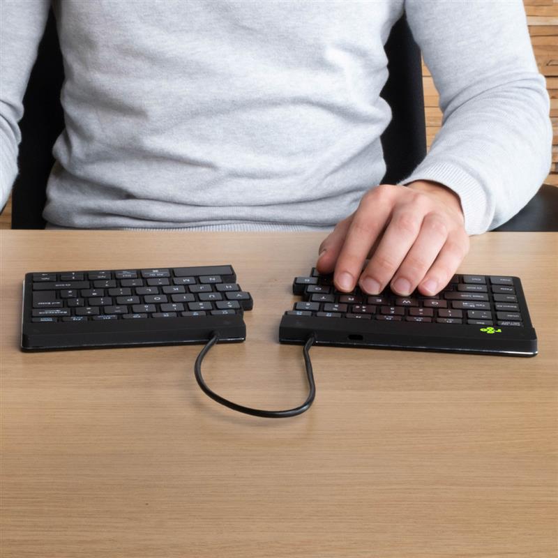 R-Go Tools Ergonomisch toetsenbord R-Go Split Break met pauzesoftware, ergonomisch gesplitst toetsenbord, QWERTY (UK), Bluetooth, zwart