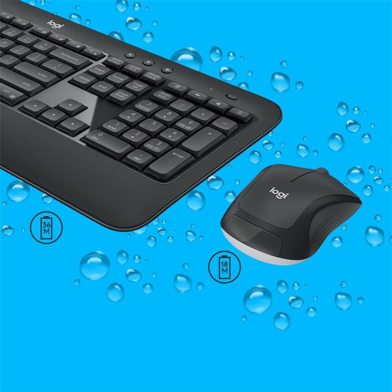 Logitech Advanced MK540 toetsenbord Inclusief muis USB QWERTZ Duits Zwart, Wit