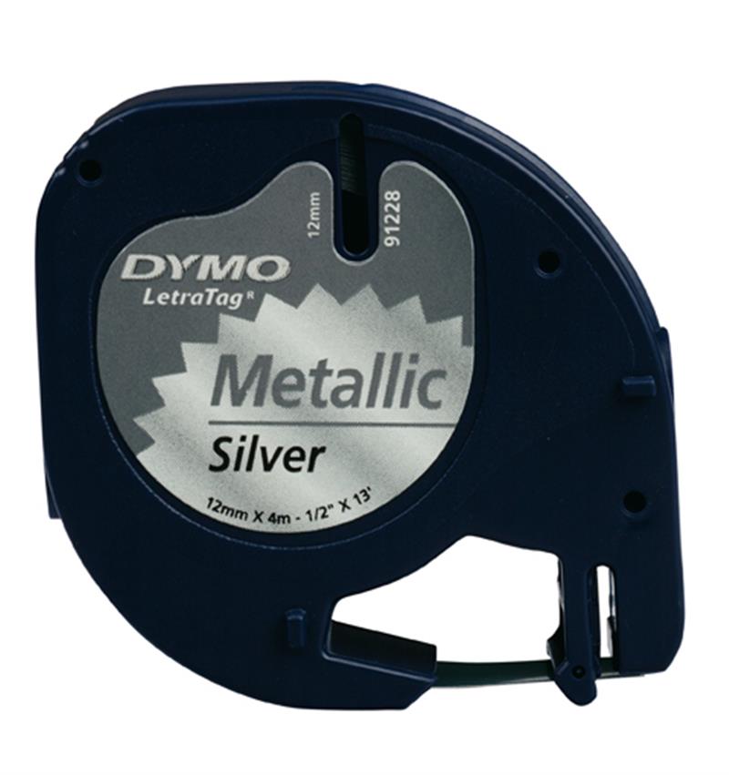 DYMO S0721730 labelprinter-tape Zwart op metallic