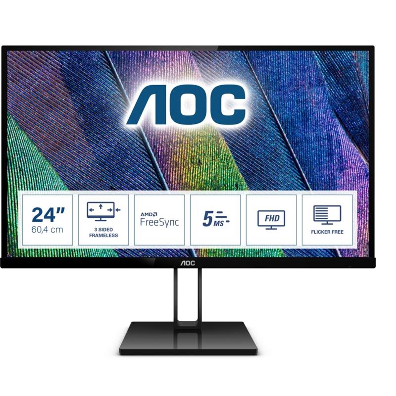 AOC V2 24V2Q computer monitor 60,5 cm (23.8) 1920 x 1080 Pixels Full HD LED Zwart