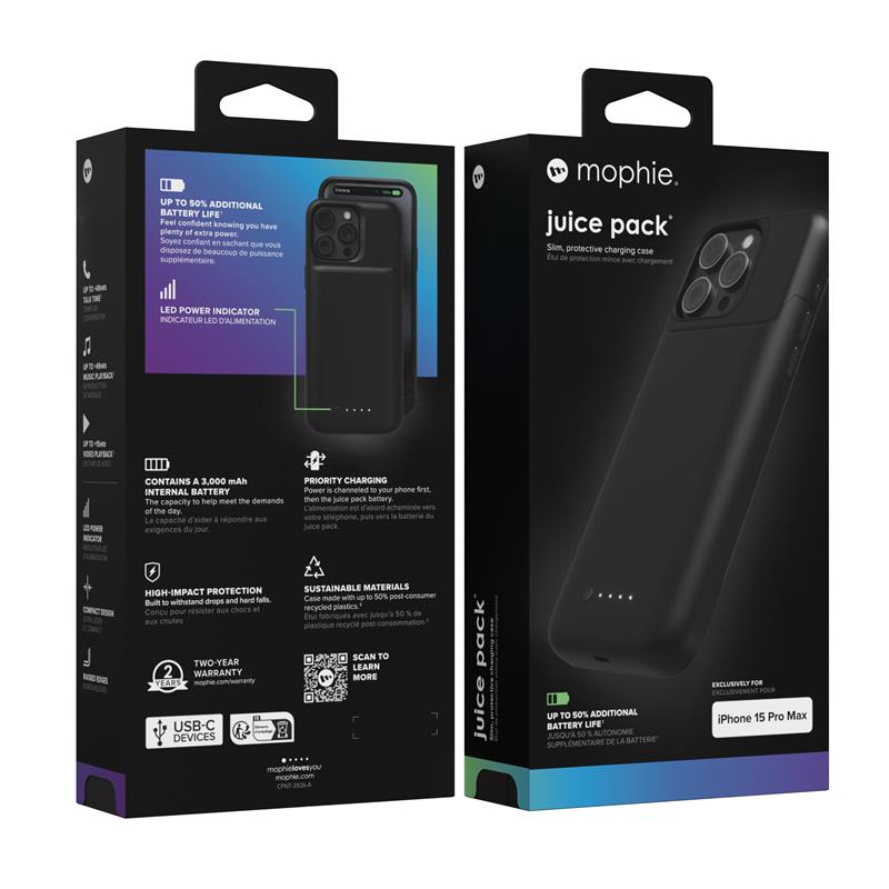 mophie Juice Pack mobiele telefoon behuizingen 17 cm (6.7"") Hoes Zwart