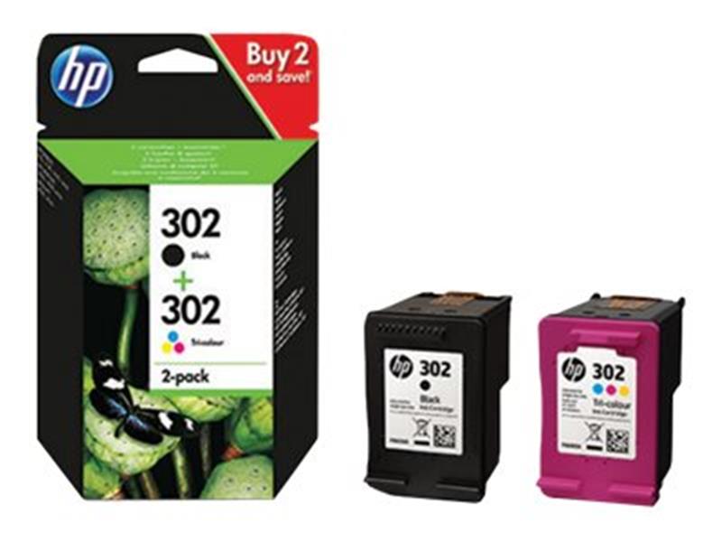 HP 302 Origineel Zwart, Cyaan, Magenta, Geel Multipack