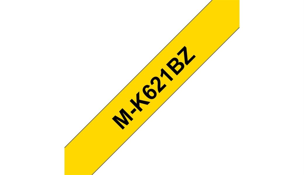 Brother M-K621B labelprinter-tape Zwart op geel