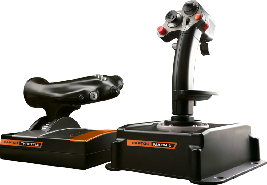 Raptor Mach 1 Joystick en Throttle combo voor PC vluchtsimulatie Games