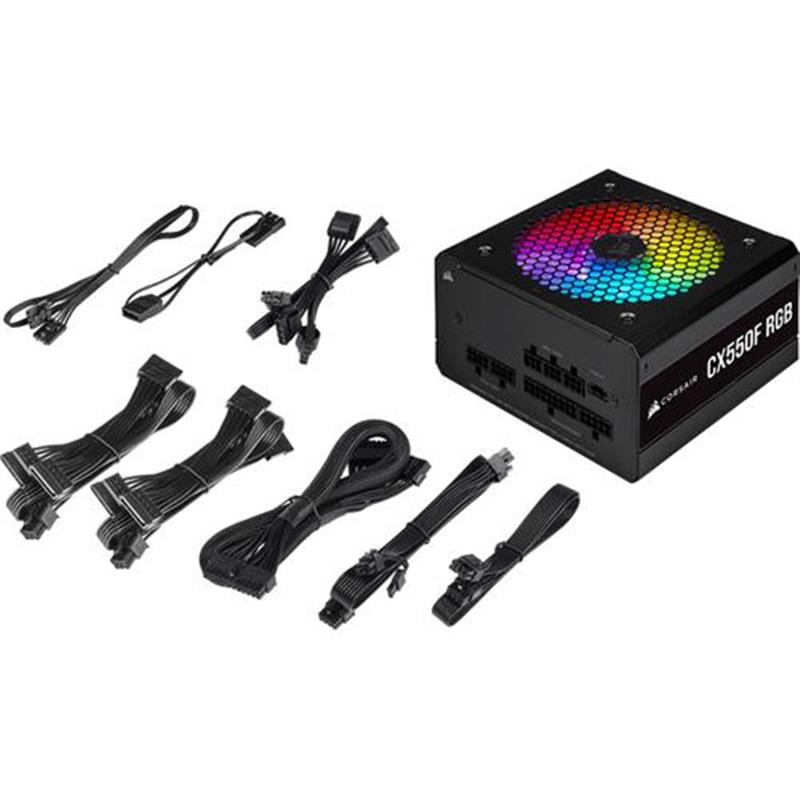 Corsair CX550F RGB power supply unit 550 W 24-pin ATX Zwart