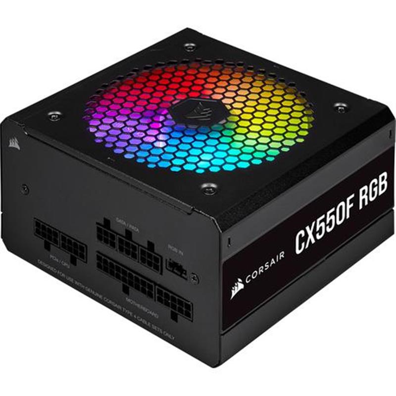 Corsair CX550F RGB power supply unit 550 W 24-pin ATX Zwart