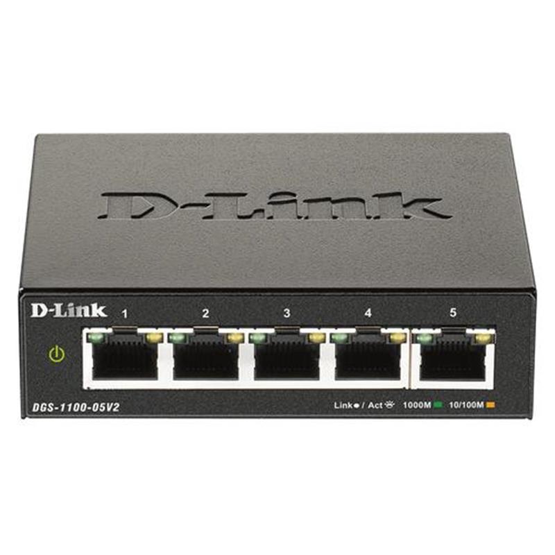 D-Link DGS-1100-05V2 netwerk-switch Managed Gigabit Ethernet (10/100/1000) Zwart