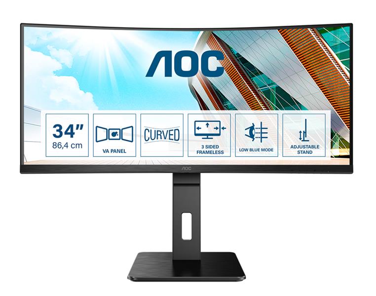 AOC P2 CU34P2A LED display 86,4 cm (34"") 3440 x 1440 Pixels Quad HD Zwart